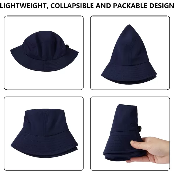 BASSDASH UPF50 Fishing Bucket Hat for Men Women Lightweight Water Resistant Packable Outdoor Summer Sun Hats FH13Dark Blue