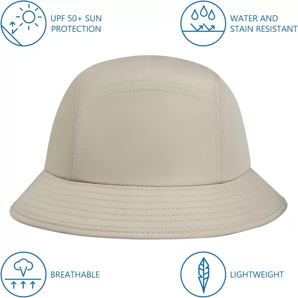 BASSDASH UPF50 Fishing Bucket Hat for Men Women Lightweight Water Resistant Packable Outdoor Summer Sun Hats FH13Light Khaki