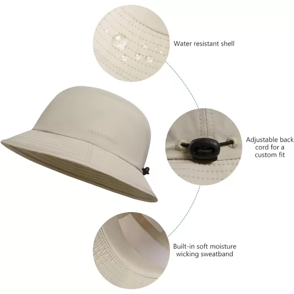 BASSDASH UPF50 Fishing Bucket Hat for Men Women Lightweight Water Resistant Packable Outdoor Summer Sun Hats FH13Light Khaki