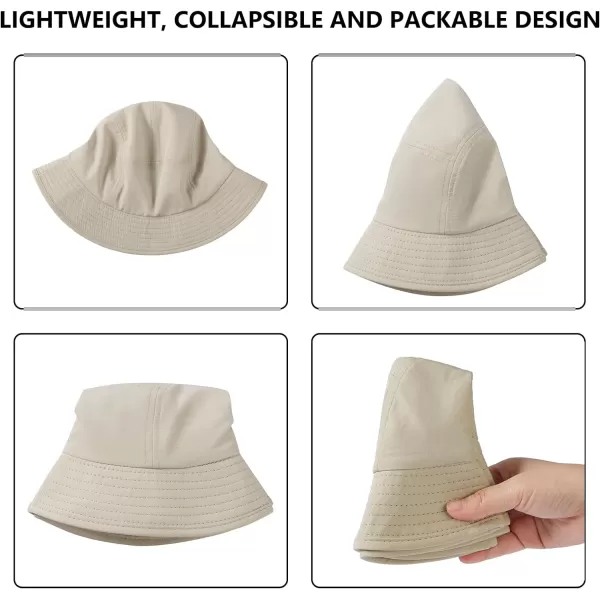 BASSDASH UPF50 Fishing Bucket Hat for Men Women Lightweight Water Resistant Packable Outdoor Summer Sun Hats FH13Light Khaki