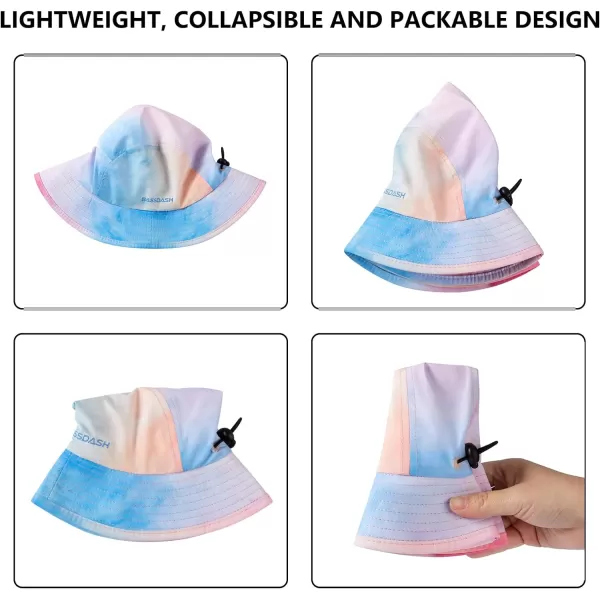 BASSDASH UPF50 Fishing Bucket Hat for Men Women Lightweight Water Resistant Packable Outdoor Summer Sun Hats FH13Rosy Clouds