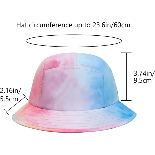 BASSDASH UPF50 Fishing Bucket Hat for Men Women Lightweight Water Resistant Packable Outdoor Summer Sun Hats FH13Rosy Clouds