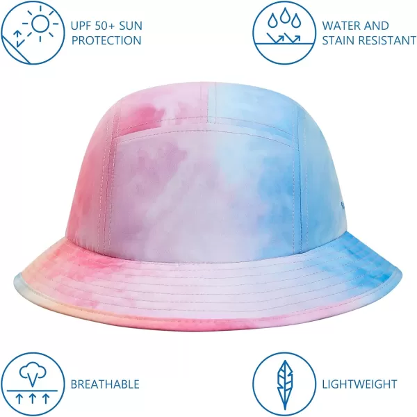 BASSDASH UPF50 Fishing Bucket Hat for Men Women Lightweight Water Resistant Packable Outdoor Summer Sun Hats FH13Rosy Clouds