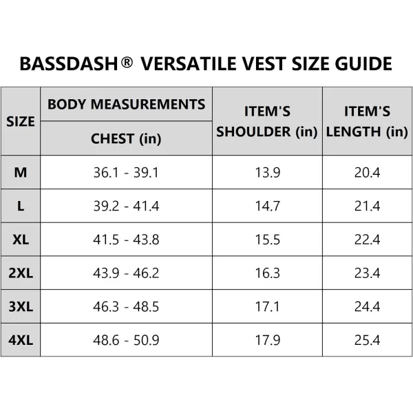 BASSDASH Versatile Mens Womens Fishing Photography Vest with Mesh Back 6 SizesArmy Green