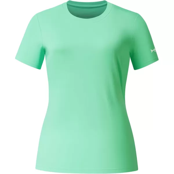 BASSDASH Womens UPF 50 Crew Neck Short Sleeve TShirt Cooling Performance Sun Protection Tee for Fishing Hiking CasualMint