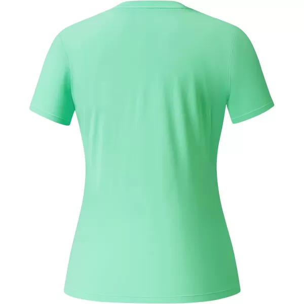 BASSDASH Womens UPF 50 Crew Neck Short Sleeve TShirt Cooling Performance Sun Protection Tee for Fishing Hiking CasualMint