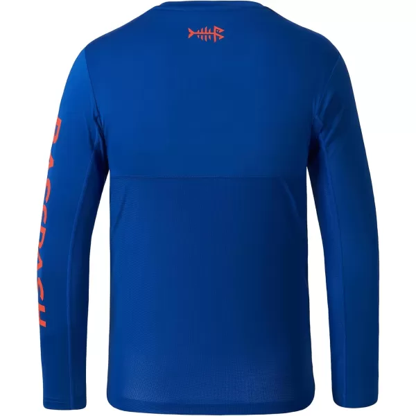 BASSDASH Youth Fishing T Shirts UPF 50 Long Sleeve Performance UV Protection Tee for Boys GirlsRoyal BlueOrange Logo