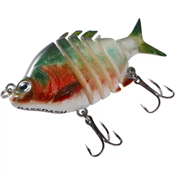 Bassdash SwimPanfish 25034oz Hard Bluegill Swimbaits Multi Jointed Topwater Trout Bass Fishing Crank Lure for Freshwater and SaltwaterBlackRed