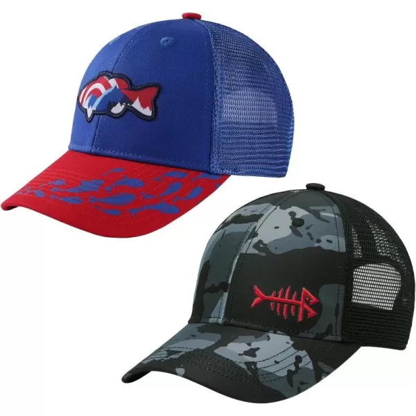 Royal Blue and Red, Black Camo