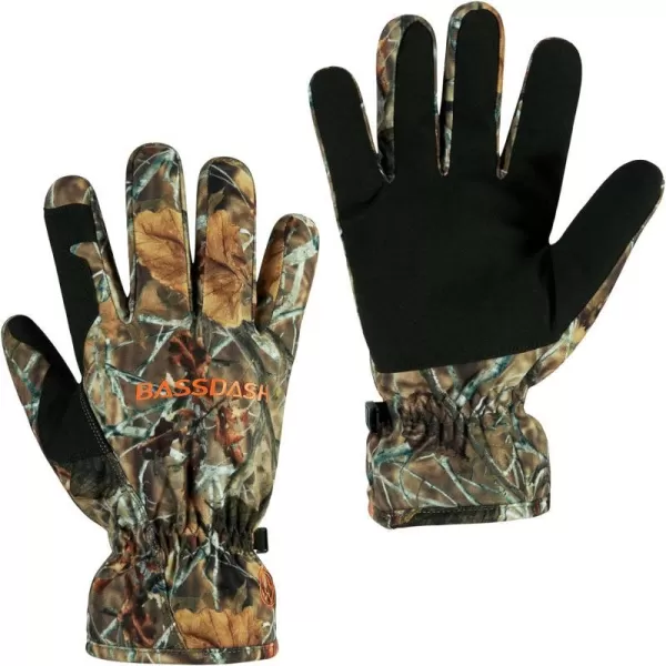 BASSDASH Mens Insulated Hunting Gloves Waterproof Camo Gloves for Cold Weather Outdoor Activities HG02MAutumn Forest