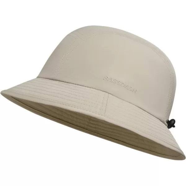 BASSDASH UPF50 Fishing Bucket Hat for Men Women Lightweight Water Resistant Packable Outdoor Summer Sun Hats FH13Light Khaki