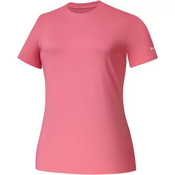 BASSDASH Womens UPF 50 Crew Neck Short Sleeve TShirt Cooling Performance Sun Protection Tee for Fishing Hiking CasualPink