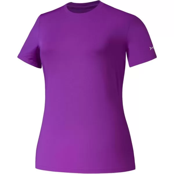 BASSDASH Womens UPF 50 Crew Neck Short Sleeve TShirt Cooling Performance Sun Protection Tee for Fishing Hiking CasualViolet