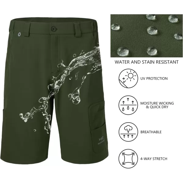 BASSDASH 105 Mens Fishing Cargo Shorts Quick Dry UPF 50 Water Resistant FP01MArmy Green