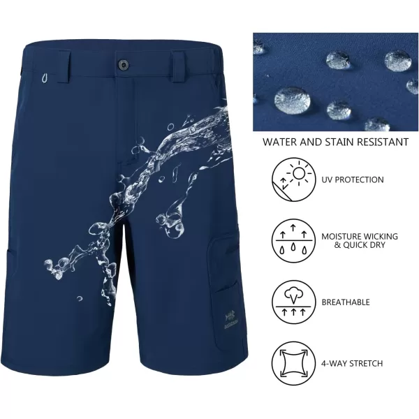 BASSDASH 105 Mens Fishing Cargo Shorts Quick Dry UPF 50 Water Resistant FP01MDark Blue