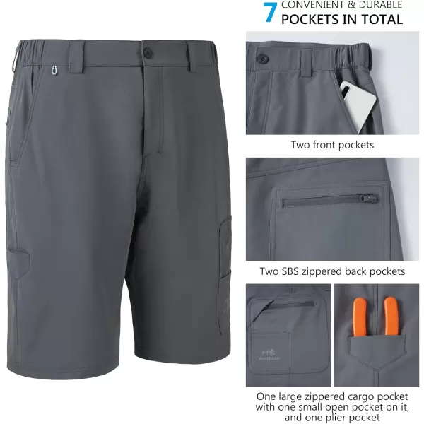 BASSDASH 105 Mens Fishing Cargo Shorts Quick Dry UPF 50 Water Resistant FP01MDark Grey