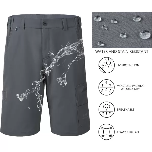 BASSDASH 105 Mens Fishing Cargo Shorts Quick Dry UPF 50 Water Resistant FP01MDark Grey