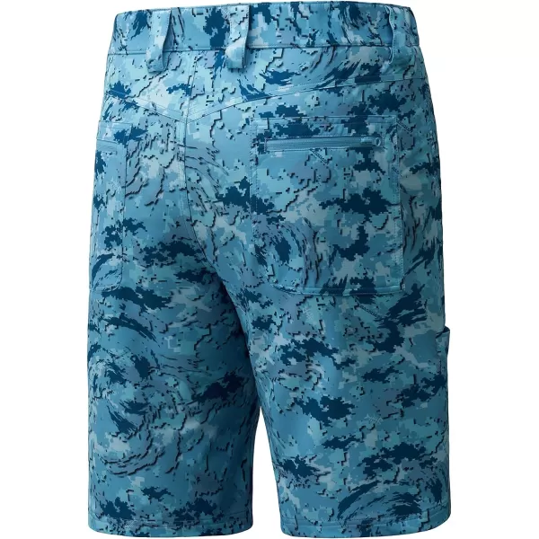 BASSDASH 105 Mens Fishing Cargo Shorts Quick Dry UPF 50 Water Resistant FP01MOcean Digital Camo