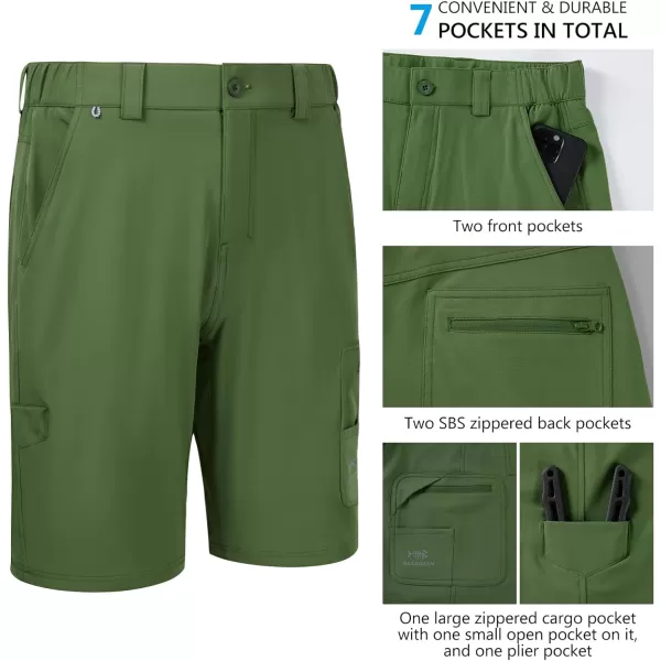 BASSDASH 105 Mens Fishing Cargo Shorts Quick Dry UPF 50 Water Resistant FP01MOlive