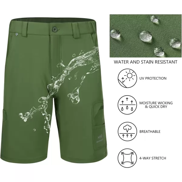 BASSDASH 105 Mens Fishing Cargo Shorts Quick Dry UPF 50 Water Resistant FP01MOlive