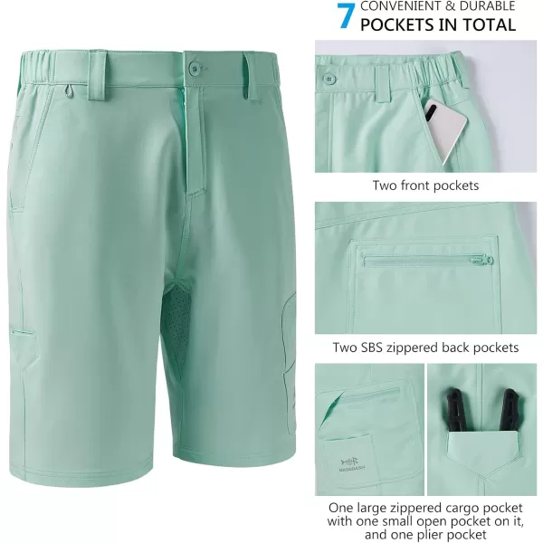 BASSDASH 105 Mens Fishing Cargo Shorts Quick Dry UPF 50 Water Resistant FP01MSeafoam