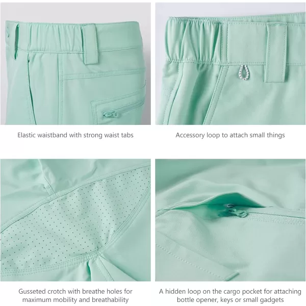 BASSDASH 105 Mens Fishing Cargo Shorts Quick Dry UPF 50 Water Resistant FP01MSeafoam