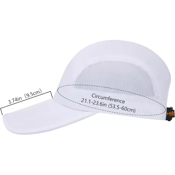 BASSDASH Folding Fishing Baseball Cap UPF 50 Water Resistant Outdoor Portable Brim Hats for Women Men Hiking AdjustableWhite