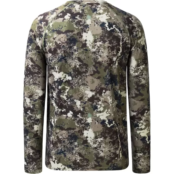 BASSDASH Mens Hunting Sun Shirt UPF 50 Lightweight Camo Performance Long Sleeve Stretch Fishing Hiking Tactical TeesGrunge Camo