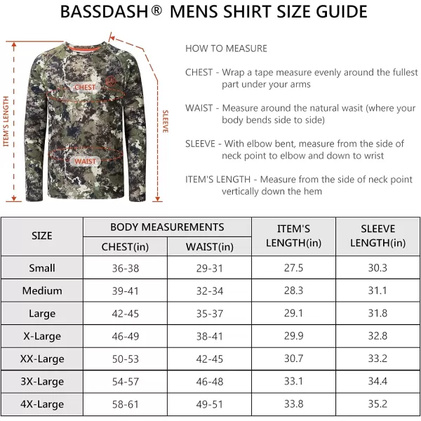 BASSDASH Mens Hunting Sun Shirt UPF 50 Lightweight Camo Performance Long Sleeve Stretch Fishing Hiking Tactical TeesGrunge Camo