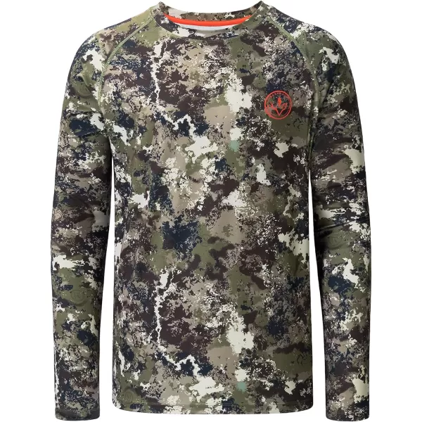 BASSDASH Mens Hunting Sun Shirt UPF 50 Lightweight Camo Performance Long Sleeve Stretch Fishing Hiking Tactical TeesGrunge Camo