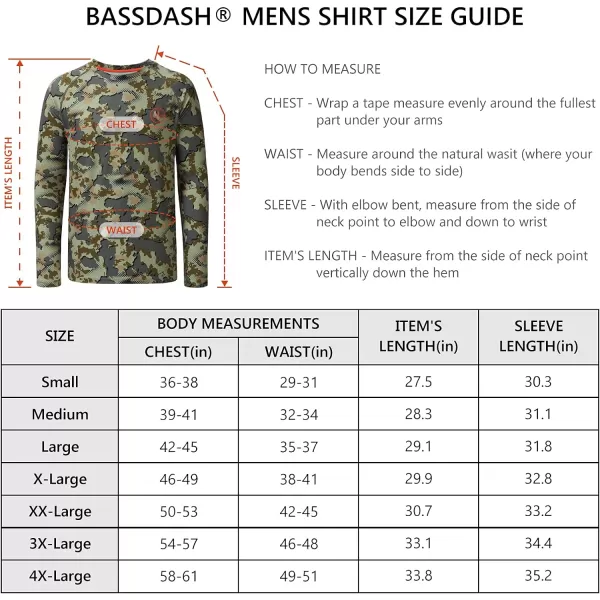 BASSDASH Mens Hunting Sun Shirt UPF 50 Lightweight Camo Performance Long Sleeve Stretch Fishing Hiking Tactical TeesOpen Terrain