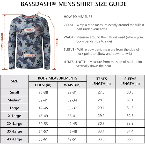 BASSDASH Mens Hunting Sun Shirt UPF 50 Lightweight Camo Performance Long Sleeve Stretch Fishing Hiking Tactical TeesRock