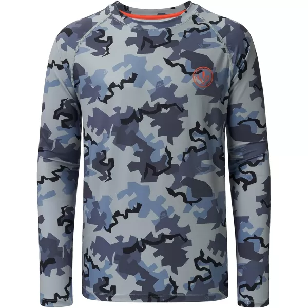 BASSDASH Mens Hunting Sun Shirt UPF 50 Lightweight Camo Performance Long Sleeve Stretch Fishing Hiking Tactical TeesRock