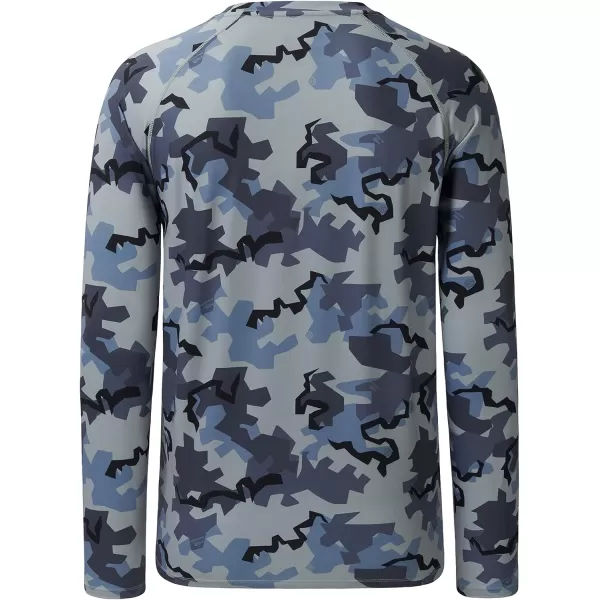 BASSDASH Mens Hunting Sun Shirt UPF 50 Lightweight Camo Performance Long Sleeve Stretch Fishing Hiking Tactical TeesRock