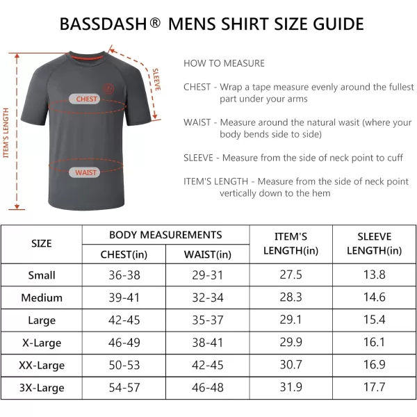 BASSDASH Mens Hunting Sun Shirt UPF 50 Lightweight Camo Performance Long Sleeve Stretch Fishing Hiking Tactical TeesShort Sleeve  Charcoal Grey