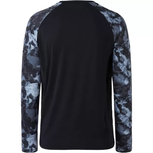 BASSDASH UPF 50 Fishing Tee for Men Camo Long Sleeve Shirt Quick Dry SweatshirtsBlackSplash Black