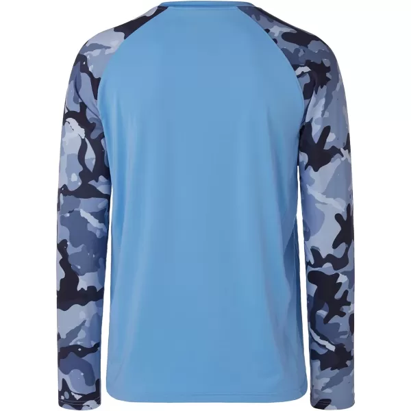 BASSDASH UPF 50 Fishing Tee for Men Camo Long Sleeve Shirt Quick Dry SweatshirtsCarolinaBlue Camo