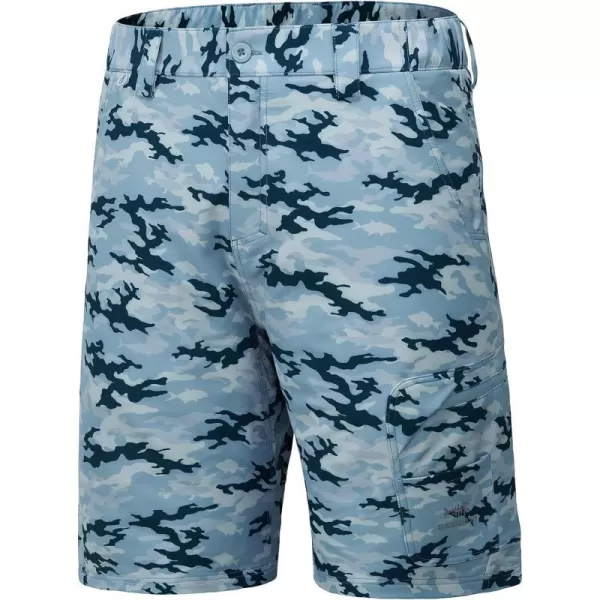 BASSDASH 105 Mens Fishing Cargo Shorts Quick Dry UPF 50 Water Resistant FP01MAqua Camo