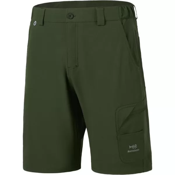 BASSDASH 105 Mens Fishing Cargo Shorts Quick Dry UPF 50 Water Resistant FP01MArmy Green