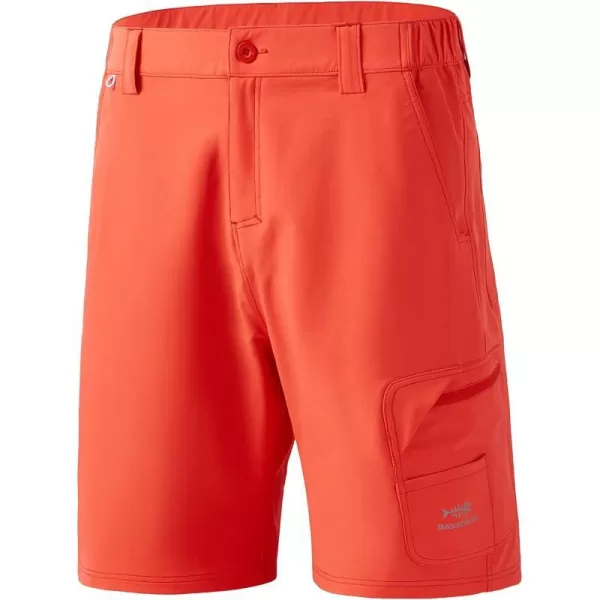 BASSDASH 105 Mens Fishing Cargo Shorts Quick Dry UPF 50 Water Resistant FP01MCoral Red