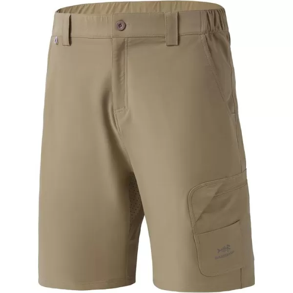 BASSDASH 105 Mens Fishing Cargo Shorts Quick Dry UPF 50 Water Resistant FP01MKhaki