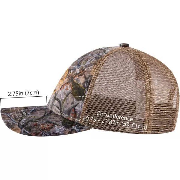 BASSDASH Altimate Fishing Hat Mesh Back for Men Women Adjustable Baseball Trucker CapAutumn Forest