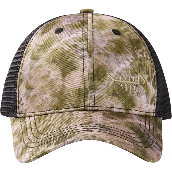 BASSDASH Altimate Fishing Hat Mesh Back for Men Women Adjustable Baseball Trucker CapBarren Camo