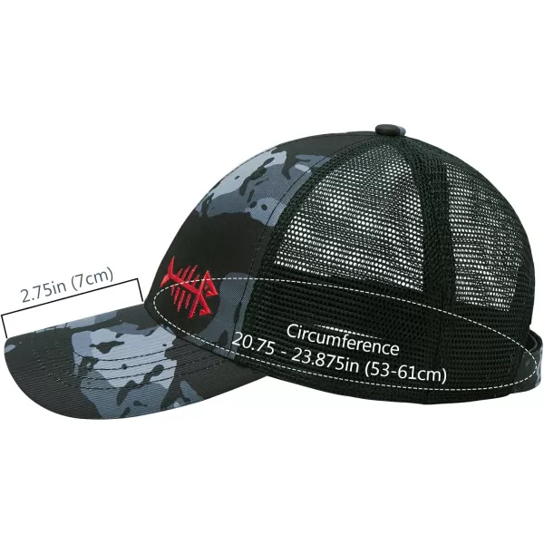 BASSDASH Altimate Fishing Hat Mesh Back for Men Women Adjustable Baseball Trucker CapBlack Camo