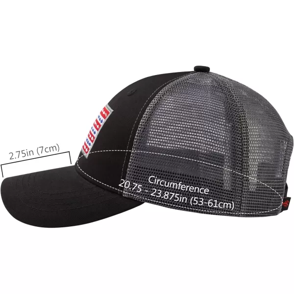 BASSDASH Altimate Fishing Hat Mesh Back for Men Women Adjustable Baseball Trucker CapBlackFish Flag