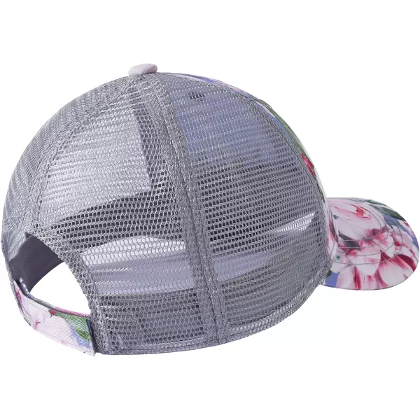 BASSDASH Altimate Fishing Hat Mesh Back for Men Women Adjustable Baseball Trucker CapBlue MistFloral