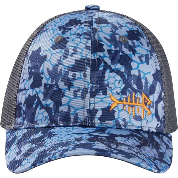 BASSDASH Altimate Fishing Hat Mesh Back for Men Women Adjustable Baseball Trucker CapBlue Scales