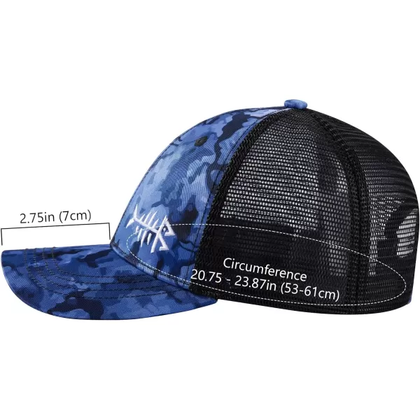 BASSDASH Altimate Fishing Hat Mesh Back for Men Women Adjustable Baseball Trucker CapBlueBlack Camo