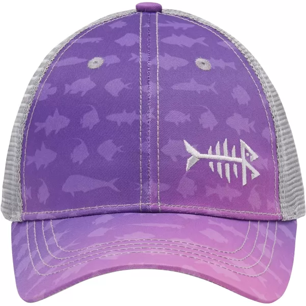 BASSDASH Altimate Fishing Hat Mesh Back for Men Women Adjustable Baseball Trucker CapGradient Purple