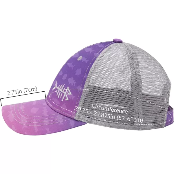 BASSDASH Altimate Fishing Hat Mesh Back for Men Women Adjustable Baseball Trucker CapGradient Purple